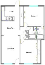 2 Br 2 Ba Floorplan
