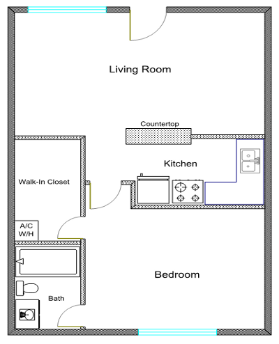 1 Bedroom Floorplan